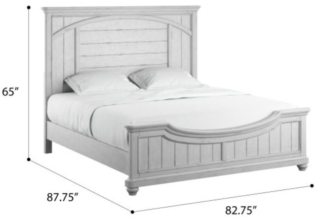 Emerald Home New Haven Oyster Shell King Panel Bed-2