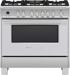 Fisher & Paykel 36" Brushed Stainless Steel Freestanding Dual Fuel Natural Gas Range