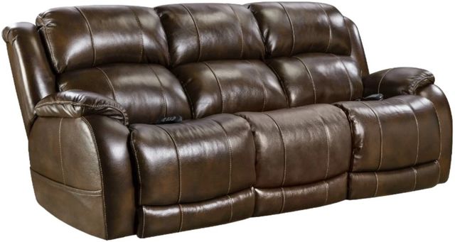 HomeStretch Palmer Walnut Double Power Reclining Sofa-0