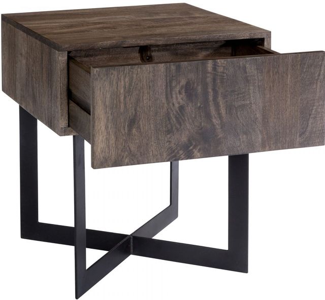Moe's Home Collection Tiburon Natural Side Table with Black Metal Base-2