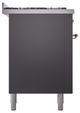 Ilve® Nostalgie II Noblesse 60'' Graphite Matte Pro Style Dual Fuel Range with Copper Trim-2
