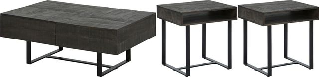 Signature Design by Ashley® Kevmart 3-Piece Grayish Brown/Black Living Room Table Set-0