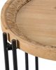 A & B Home Natural Side Table with Black Metal Base-3