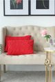 A & B Home Red 14"x20" Twisted Cable Knit Throw Pillow-3