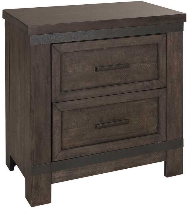 Clearance Liberty Furniture Thornwood Hills Rock Beaten Brown Nightstand (Set of 2)-3