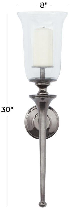 Deco Marche Black Single Candle Wall Sconce-3