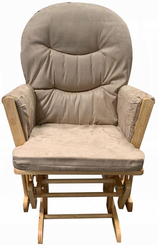 ACME Furniture Rehan Natural Oak/Taupe Glider Chair and Ottoman Set-1