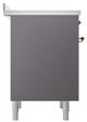Ilve® Nostalgie II Noblesse 36'' Stainless Steel Pro Style Induction Range with Brass Trim-2