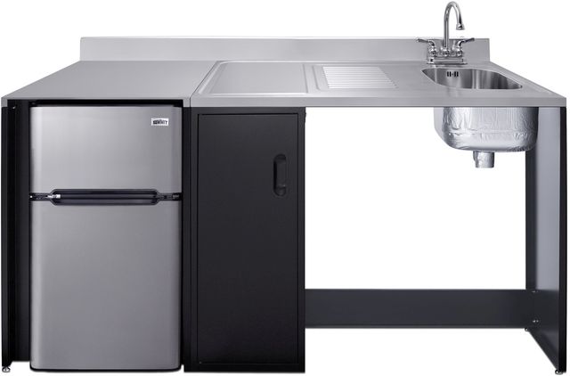 Summit® 72" Black/Stainless Steel Barrier-Free All-in-one Kitchenette -1