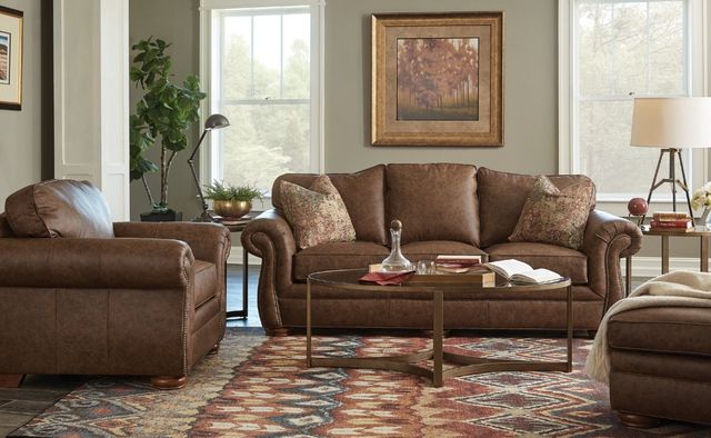 Craftmaster® Customizable CM Leather Three Cushion Leather Sofa-1