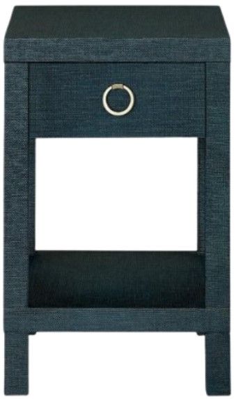 Bassett® Furniture Ventura Raffia Pacific Blue Chairside Table-1