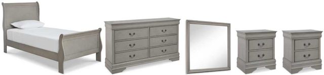 Signature Design by Ashley® Kordasky 5-Piece Gray Twin Sleigh Bed Set-0