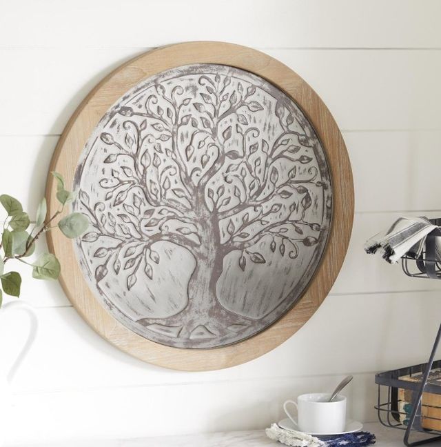 Deco Marche Brown Tree Embossed Wall Decor-4
