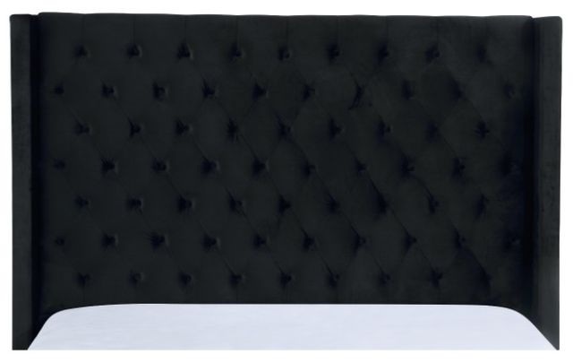 Mazin Furniture Deirdre Upholstered Black King Platform Bed-2