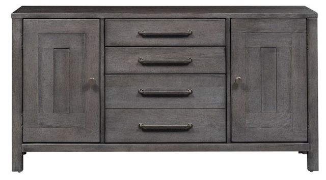 Liberty Furniture Modern Farmhouse 4-Piece Dusty Charcoal Complete Desk Set-3