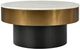 Moe's Home Collection Dado White Marble Top Coffee Table with Gold Metal Rim and Black Iron Base-0