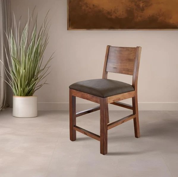 International Furniture Direct Parota Brown Bar Stool-1