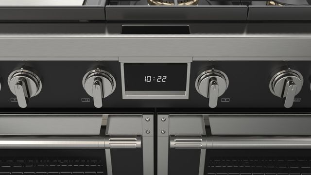 Fulgor Milano® Evoque 400 Series 60" Matte Black Pro Style Dual Fuel Hybrid Range with Stainless Steel Trim -4
