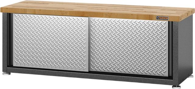 Gladiator® 54" Silver Tread Storage Shoe Bench-2