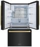 ZLINE Autograph Edition 36 in. 28.89 Cu. Ft. Fingerprint Resistant Black Stainless Steel French Door Refrigerator with Champagne Bronze Modern Handles-2