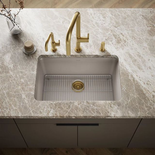 KOHLER® Cairn® Matte Taupe 28" Undermount Single-Bowl Kitchen Sink-1