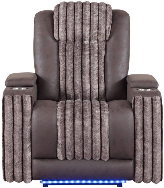 Global Furniture USA U8000 Corduroy Power Recliner with LED-1