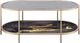 ACME Furniture Fiorella Glass Top Coffee Table with Black Marble Print/Champagne Base-3