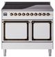 Ilve® Nostalgie II Noblesse 40'' White Pro Style Induction Range with Burnished Trim-0
