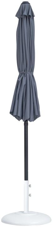 Meridian Furniture Fiji Gray/Matte Black/Matte White Aluminum Outdoor Patio Umbrella and Round Base-1