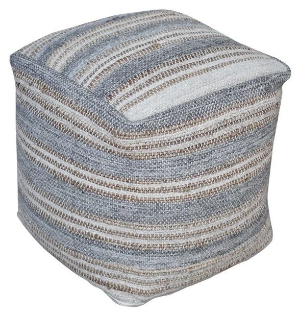 Uttermost® Mesick Light Gray Pouf-0