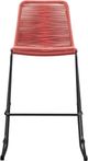 Armen Living Shasta 2-Piece Black/Brick Red Rope/Steel Outdoor Bar Stool Set-3