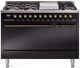 Ilve® Nostalgie II Series 48" Glossy Black Pro Style Dual Fuel Range-0