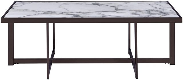 Steve Silver Co. Kayley White Cocktail Table with Black Base | Sunshine ...