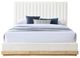 Meridian Furniture Emmet Cream/Natural Queen Upholstered Panel Bed-1