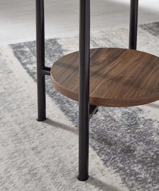 Signature Design by Ashley® Wrenwich 3-Piece Brown/White Occasional Table with Black Base Set-4