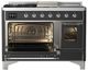Ilve® Majestic III 48" Graphite Matte Pro Style Dual Fuel Natural Gas Range with Triple Glass Door and Chrome Trim-3