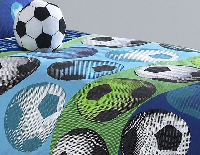 Hallmart Collectibles Soccer 4-Piece Blue Full Comforter Set-4