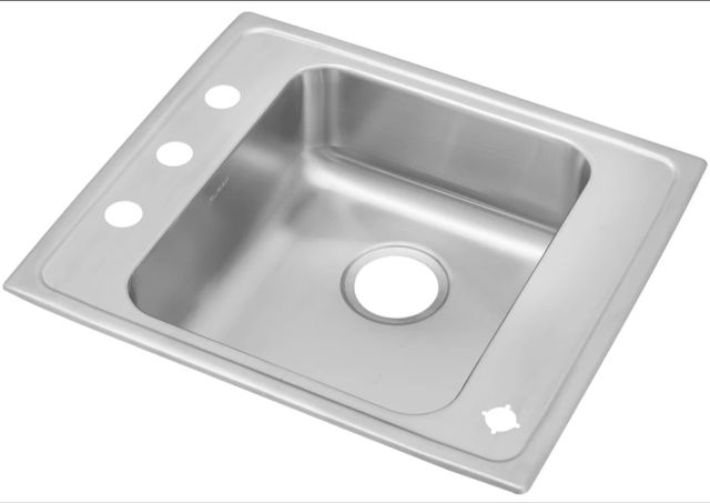 Elkay Lustertone® Classic Lustrous Satin Stainless Steel 22" x 20" x 4" 2LM-Hole Single Bowl Drop-in Classroom ADA Sink-0