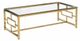 Sagebrook Home Glass Top Cocktail Table with Gold Base-0