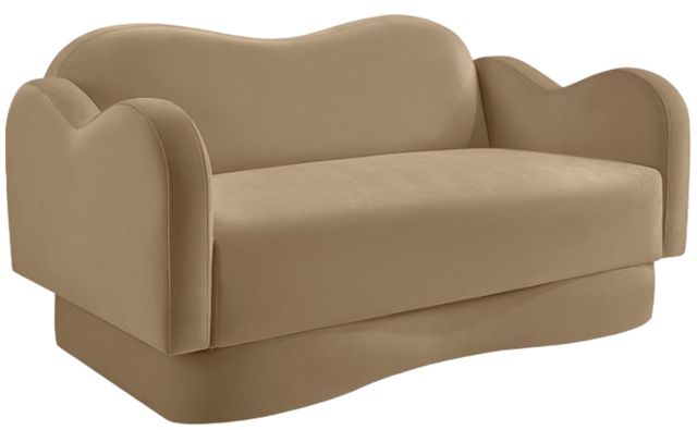 Meridian Furniture Bloom Camel Velvet Loveseat-0