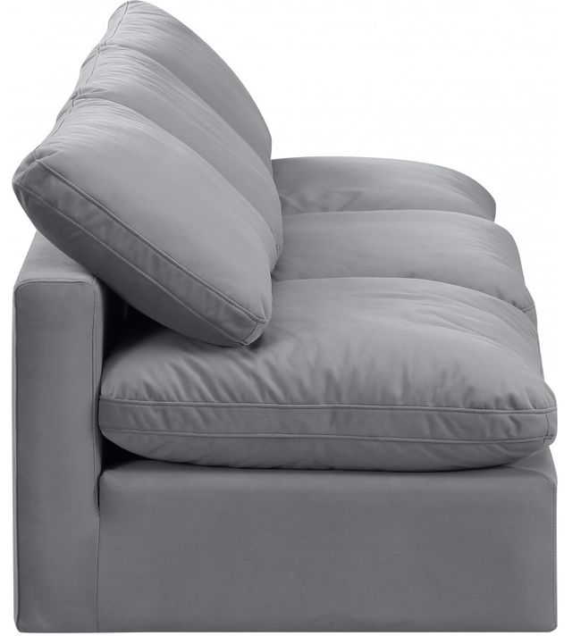 Meridian Furniture Indulge 3-Piece Grey Velvet Armless Sofa -1