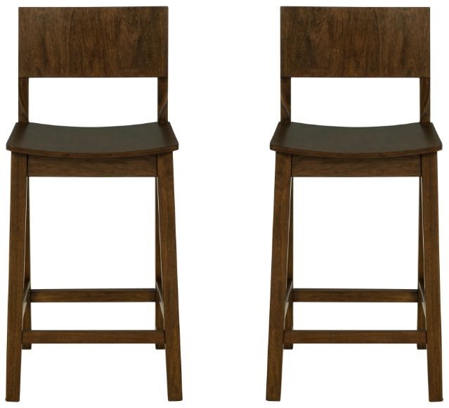 Linon Kentucky 2-Piece Walnut Counter Stool Set-3