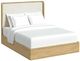 Elements International Rosalie Gray/Natural Upholstered Queen Panel Bed-0