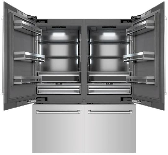 ZLINE 60" 32.2 Cu. Ft. Stainless Steel Built-In French Door Refrigerator with Graphite Gray Interior-1