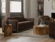 International Furniture Direct Balam Dark Brown/Stained Brown Loveseat-4