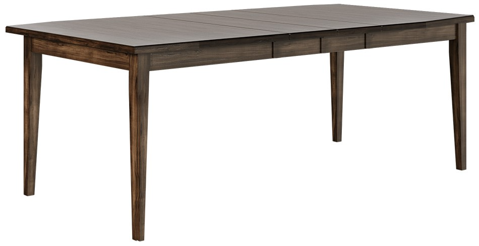 Country View Woodworking Customizable Jasper 38" Cherry Top Dining Table with 1-Leaf and Brown Maple Legs