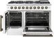 FORNO® Galiano Series Alta Qualita 48" White and Antique Brass Pro Style Gas Range-1