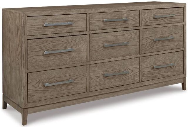 Signature Design by Ashley® Chrestner 5-Piece Gray King Upholstered Panel Bed Set-2