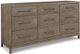 Signature Design by Ashley® Chrestner 5-Piece Gray King Upholstered Panel Bed Set-2