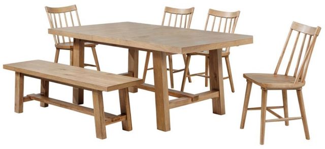 Coaster® Middleton 6-Piece Natural Extension Leaf Dining Set-0